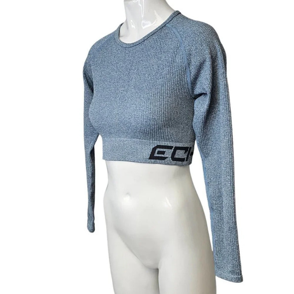 ECHT Arise Comfort Long  Sleeve Ribbed Crop Top Size Medium - Picture 2 of 6